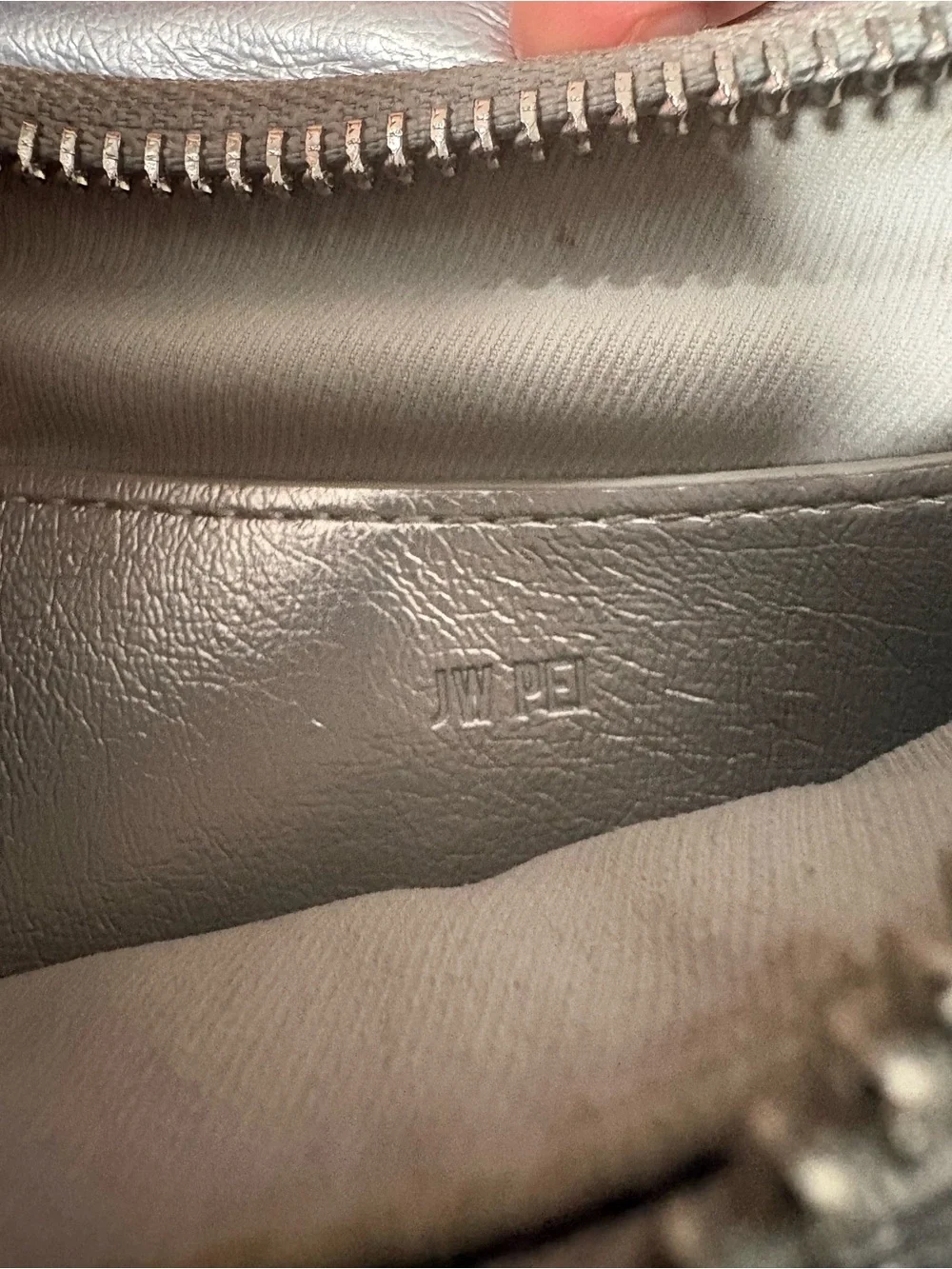 JW PEI Metallic Silver Wristlet Clutch